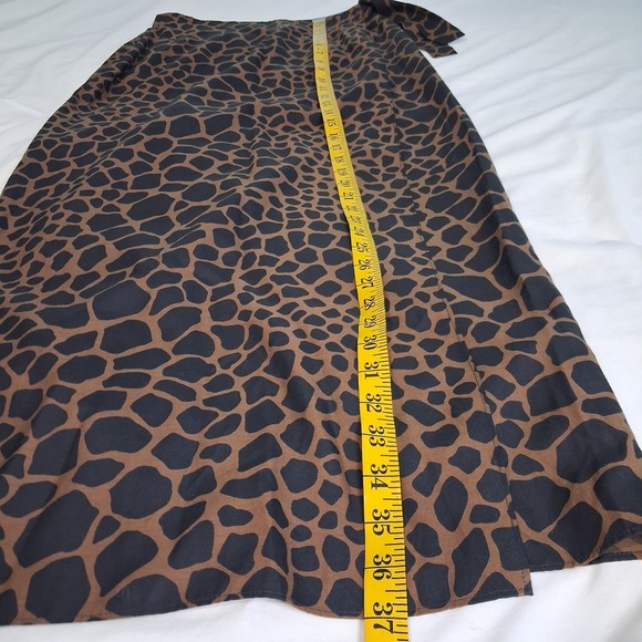 Finity Naturals Womens Animal Print Silk Wrap Skirt Sz 6  Elevated Resortwear - Picture 3 of 11